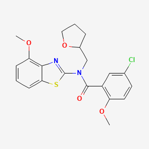 5-chloro-2-methoxy-N-(4-methoxybenzo[d]thiazol-2-yl)-N-((tetrahydrofuran-2-yl)methyl)benzamide