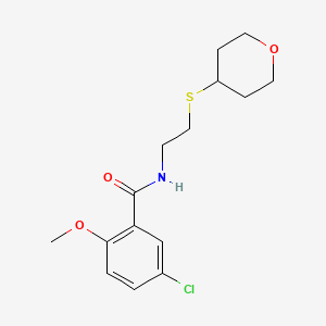 5-chloro-2-methoxy-N-(2-((tetrahydro-2H-pyran-4-yl)thio)ethyl)benzamide