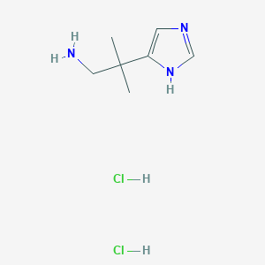 molecular formula C7H15Cl2N3 B2355232 2-(1H-IMIDAZOL-5-YL)-2-METHYLPROPAN-1-AMINEDIHYDROCHLORIDE CAS No. 36376-53-1
