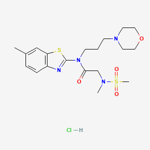 molecular formula C19H29ClN4O4S2 B2355261 N-(6-methylbenzo[d]thiazol-2-yl)-2-(N-methylmethylsulfonamido)-N-(3-morpholinopropyl)acetamide hydrochloride CAS No. 1351587-58-0