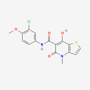 molecular formula C16H13ClN2O4S B2355263 N-(3-chloro-4-methoxyphenyl)-7-hydroxy-4-methyl-5-oxo-4,5-dihydrothieno[3,2-b]pyridine-6-carboxamide CAS No. 1251618-35-5