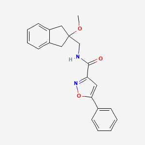 molecular formula C21H20N2O3 B2355265 N-((2-methoxy-2,3-dihydro-1H-inden-2-yl)methyl)-5-phenylisoxazole-3-carboxamide CAS No. 2034260-87-0