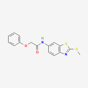 molecular formula C16H14N2O2S2 B2355273 N-[2-(methylsulfanyl)-1,3-benzothiazol-6-yl]-2-phenoxyacetamide CAS No. 313469-59-9