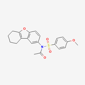 molecular formula C21H21NO5S B2355314 N-acetyl-4-methoxy-N-(6,7,8,9-tetrahydrodibenzo[b,d]furan-2-yl)benzenesulfonamide CAS No. 518304-36-4