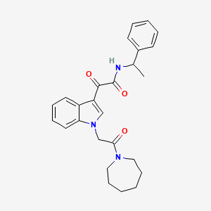 2-(1-(2-(azepan-1-yl)-2-oxoethyl)-1H-indol-3-yl)-2-oxo-N-(1-phenylethyl)acetamide