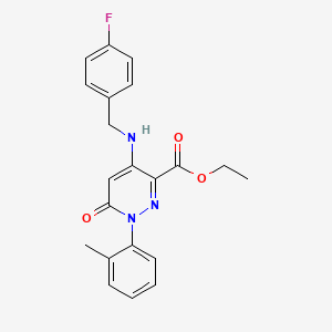 Ethyl 4-((4-fluorobenzyl)amino)-6-oxo-1-(o-tolyl)-1,6-dihydropyridazine-3-carboxylate