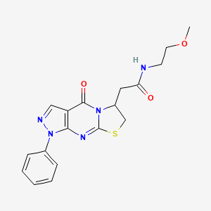 N-(2-methoxyethyl)-2-(4-oxo-1-phenyl-1,4,6,7-tetrahydropyrazolo[3,4-d]thiazolo[3,2-a]pyrimidin-6-yl)acetamide