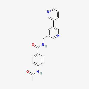 molecular formula C20H18N4O2 B2355345 N-([3,3'-bipyridin]-5-ylmethyl)-4-acetamidobenzamide CAS No. 2309591-37-3