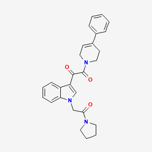 1-(1-(2-oxo-2-(pyrrolidin-1-yl)ethyl)-1H-indol-3-yl)-2-(4-phenyl-5,6-dihydropyridin-1(2H)-yl)ethane-1,2-dione