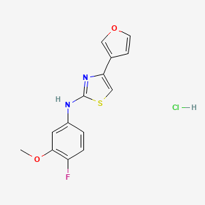 molecular formula C14H12ClFN2O2S B2355369 N-(4-fluoro-3-methoxyphenyl)-4-(furan-3-yl)thiazol-2-amine hydrochloride CAS No. 2034325-33-0