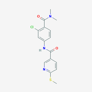 molecular formula C16H16ClN3O2S B2355421 N-[3-chloro-4-(dimethylcarbamoyl)phenyl]-6-(methylsulfanyl)pyridine-3-carboxamide CAS No. 1311918-11-2