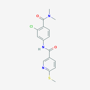 B2355421 N-[3-chloro-4-(dimethylcarbamoyl)phenyl]-6-(methylsulfanyl)pyridine-3-carboxamide CAS No. 1311918-11-2