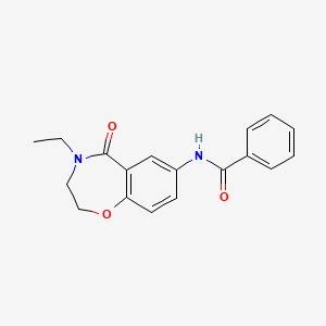 molecular formula C18H18N2O3 B2355450 N-(4-ethyl-5-oxo-2,3,4,5-tetrahydro-1,4-benzoxazepin-7-yl)benzamide CAS No. 922001-73-8