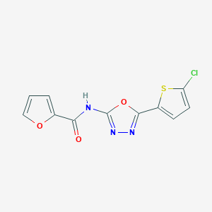 molecular formula C11H6ClN3O3S B2355457 N-[5-(5-chlorothiophen-2-yl)-1,3,4-oxadiazol-2-yl]furan-2-carboxamide CAS No. 865288-22-8