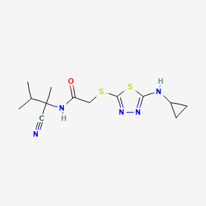 molecular formula C13H19N5OS2 B2355467 N-(2-cyano-3-methylbutan-2-yl)-2-[[5-(cyclopropylamino)-1,3,4-thiadiazol-2-yl]sulfanyl]acetamide CAS No. 1030771-59-5
