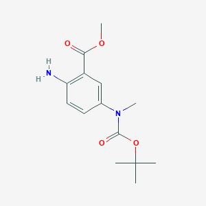 molecular formula C14H20N2O4 B2355468 Methyl 2-amino-5-[methyl-[(2-methylpropan-2-yl)oxycarbonyl]amino]benzoate CAS No. 2375260-73-2