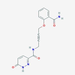molecular formula C16H14N4O4 B2355483 N-(4-(2-carbamoylphenoxy)but-2-yn-1-yl)-6-oxo-1,6-dihydropyridazine-3-carboxamide CAS No. 1421500-35-7
