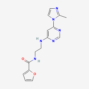 molecular formula C15H16N6O2 B2355488 N-(2-((6-(2-methyl-1H-imidazol-1-yl)pyrimidin-4-yl)amino)ethyl)furan-2-carboxamide CAS No. 1171494-06-6