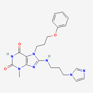 8-((3-(1H-imidazol-1-yl)propyl)amino)-3-methyl-7-(3-phenoxypropyl)-1H-purine-2,6(3H,7H)-dione