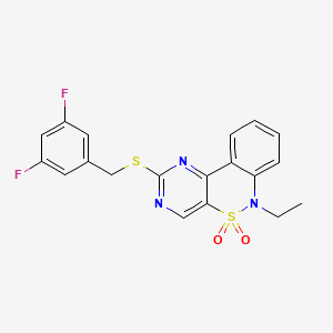 2-[(3,5-difluorobenzyl)sulfanyl]-6-ethyl-6H-pyrimido[5,4-c][2,1]benzothiazine 5,5-dioxide