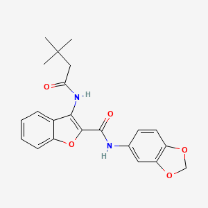 molecular formula C22H22N2O5 B2355518 N-(2H-1,3-benzodioxol-5-yl)-3-(3,3-dimethylbutanamido)-1-benzofuran-2-carboxamide CAS No. 888457-75-8