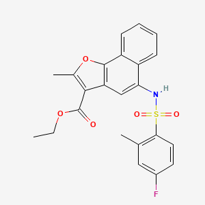 molecular formula C23H20FNO5S B2355567 ethyl 5-(4-fluoro-2-methylbenzenesulfonamido)-2-methylnaphtho[1,2-b]furan-3-carboxylate CAS No. 865614-10-4