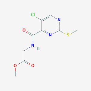molecular formula C9H10ClN3O3S B2355631 Methyl 2-{[5-chloro-2-(methylsulfanyl)pyrimidin-4-yl]formamido}acetate CAS No. 883043-04-7