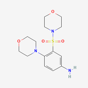 molecular formula C14H21N3O4S B2355637 [4-Morpholin-4-yl-3-(morpholin-4-ylsulfonyl)phenyl]amine CAS No. 200711-95-1