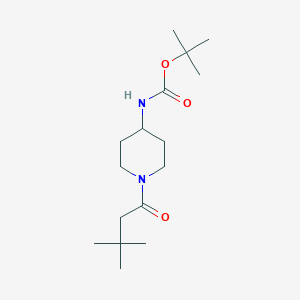 molecular formula C16H30N2O3 B2355639 tert-Butyl 1-(3,3-dimethylbutanoyl)piperidin-4-ylcarbamate CAS No. 1286272-99-8