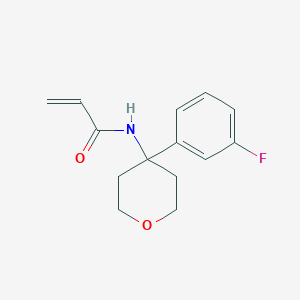 molecular formula C14H16FNO2 B2355649 N-[4-(3-Fluorophenyl)oxan-4-yl]prop-2-enamide CAS No. 2192396-04-4