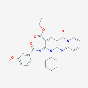 B2355655 (Z)-ethyl 1-cyclohexyl-2-((3-methoxybenzoyl)imino)-5-oxo-2,5-dihydro-1H-dipyrido[1,2-a:2',3'-d]pyrimidine-3-carboxylate CAS No. 534579-25-4