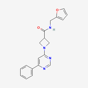 molecular formula C19H18N4O2 B2355661 N-(furan-2-ylmethyl)-1-(6-phenylpyrimidin-4-yl)azetidine-3-carboxamide CAS No. 2034257-12-8