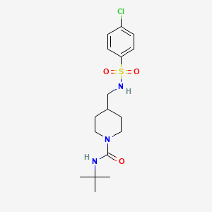 molecular formula C17H26ClN3O3S B2355690 N-(tert-butyl)-4-((4-chlorophenylsulfonamido)methyl)piperidine-1-carboxamide CAS No. 1234917-93-1