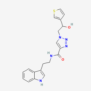 N-(2-(1H-indol-3-yl)ethyl)-1-(2-hydroxy-2-(thiophen-3-yl)ethyl)-1H-1,2,3-triazole-4-carboxamide