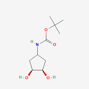 molecular formula C10H19NO4 B2355803 tert-butyl N-[3,4-dihydroxycyclopentyl]carbamate CAS No. 1854105-57-9