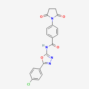 molecular formula C19H13ClN4O4 B2355812 N-[5-(4-chlorophenyl)-1,3,4-oxadiazol-2-yl]-4-(2,5-dioxopyrrolidin-1-yl)benzamide CAS No. 865287-13-4
