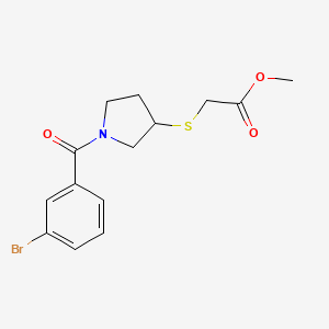 molecular formula C14H16BrNO3S B2355860 Methyl 2-((1-(3-bromobenzoyl)pyrrolidin-3-yl)thio)acetate CAS No. 2034518-01-7