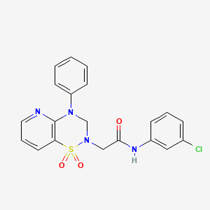 molecular formula C20H17ClN4O3S B2355872 N-(3-chlorophenyl)-2-(1,1-dioxido-4-phenyl-3,4-dihydro-2H-pyrido[2,3-e][1,2,4]thiadiazin-2-yl)acetamide CAS No. 1251679-66-9