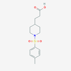 molecular formula C15H21NO4S B2355908 3-{1-[(4-Methylphenyl)sulfonyl]-4-piperidyl}propanoic acid CAS No. 1281229-30-8
