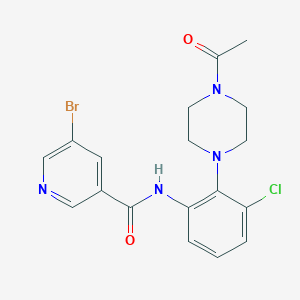 molecular formula C18H18BrClN4O2 B235594 N-[2-(4-acetyl-1-piperazinyl)-3-chlorophenyl]-5-bromonicotinamide 