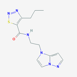 molecular formula C13H16N6OS B2355952 N-(2-(1H-imidazo[1,2-b]pyrazol-1-yl)ethyl)-4-propyl-1,2,3-thiadiazole-5-carboxamide CAS No. 1795443-53-6