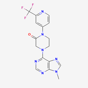 4-(9-Methylpurin-6-yl)-1-[2-(trifluoromethyl)pyridin-4-yl]piperazin-2-one