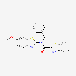 molecular formula C23H17N3O2S2 B2355991 N-benzyl-N-(6-methoxy-1,3-benzothiazol-2-yl)-1,3-benzothiazole-2-carboxamide CAS No. 922683-72-5