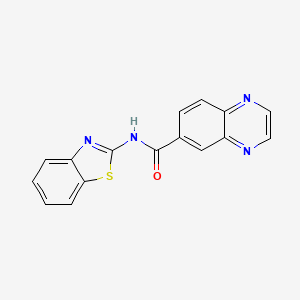 molecular formula C16H10N4OS B2355994 N-(1,3-benzothiazol-2-yl)quinoxaline-6-carboxamide CAS No. 881438-39-7