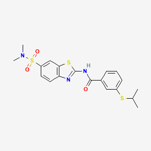 molecular formula C19H21N3O3S3 B2356021 N-(6-(N,N-dimethylsulfamoyl)benzo[d]thiazol-2-yl)-3-(isopropylthio)benzamide CAS No. 923121-98-6