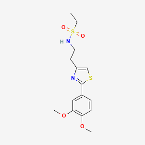 molecular formula C15H20N2O4S2 B2356047 N-[2-[2-(3,4-dimethoxyphenyl)-1,3-thiazol-4-yl]ethyl]ethanesulfonamide CAS No. 863512-31-6