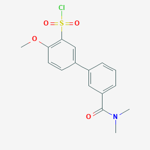 5-[3-(Dimethylcarbamoyl)phenyl]-2-methoxybenzenesulfonyl chloride