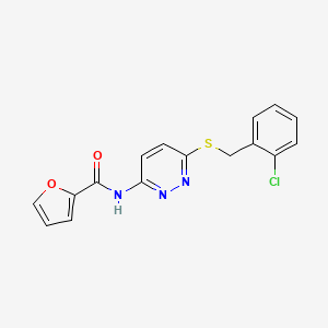 molecular formula C16H12ClN3O2S B2356072 N-(6-((2-chlorobenzyl)thio)pyridazin-3-yl)furan-2-carboxamide CAS No. 1021107-22-1