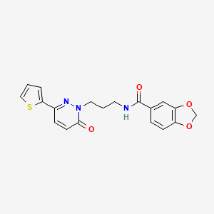 N-(3-(6-oxo-3-(thiophen-2-yl)pyridazin-1(6H)-yl)propyl)benzo[d][1,3]dioxole-5-carboxamide
