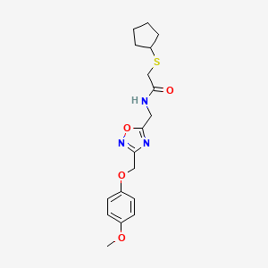 2-(cyclopentylthio)-N-((3-((4-methoxyphenoxy)methyl)-1,2,4-oxadiazol-5-yl)methyl)acetamide